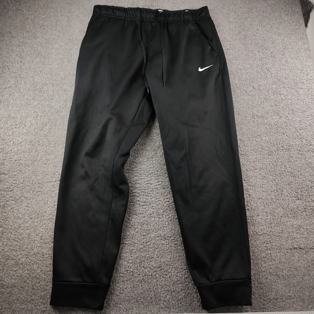 Nike Therma-FIT Mens XL Black Training Jogger Pants Fleece Lined